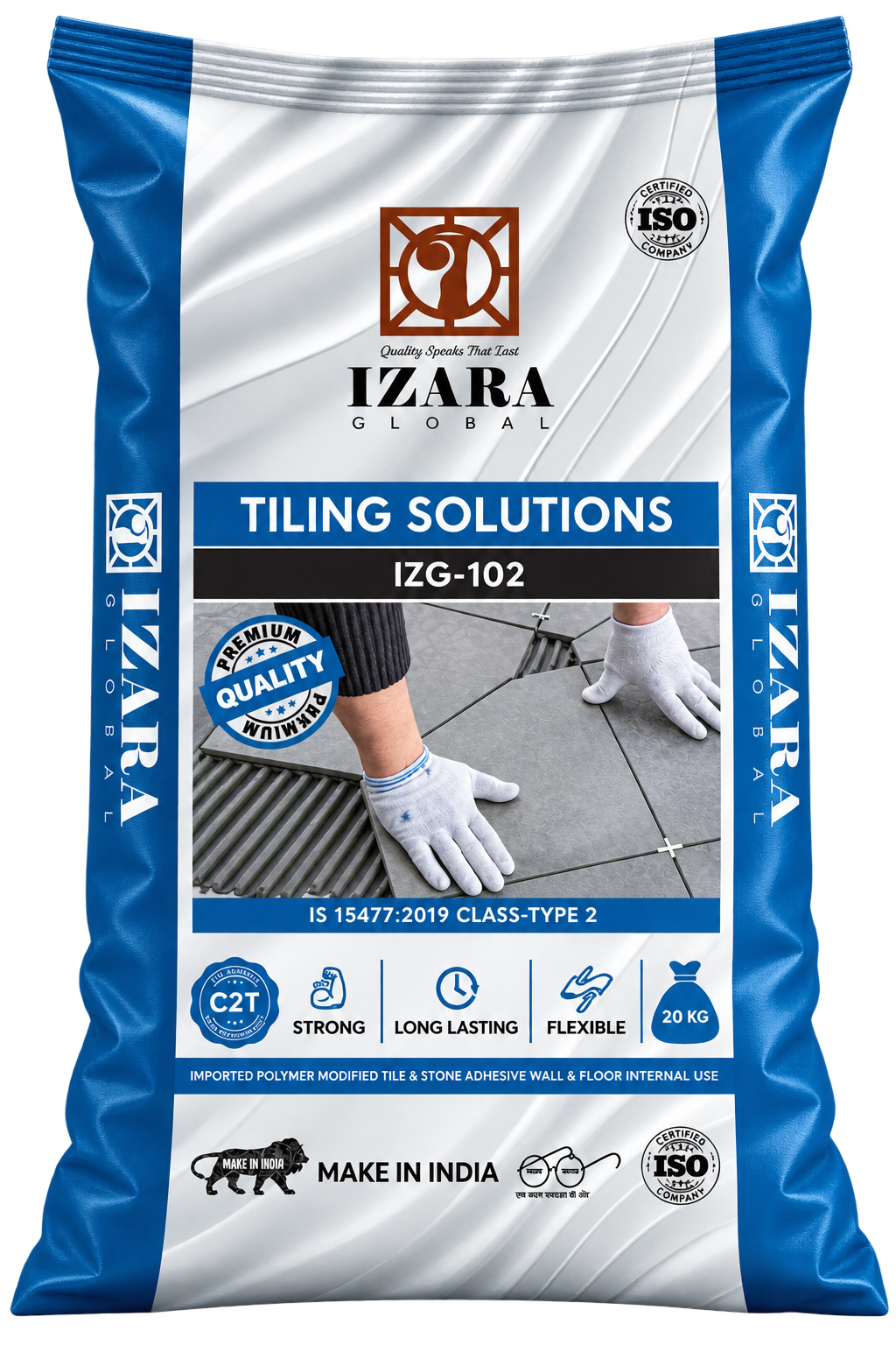 IZG-102 IS 15477:2019 CLASS-TYPE 2 Tile Adhesive Bag